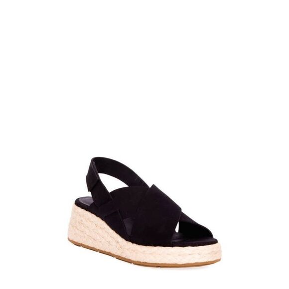 Eileen Fisher Shoes - Eileen Fisher Women's Timor Espardille Wedge Sandal - Black 8M